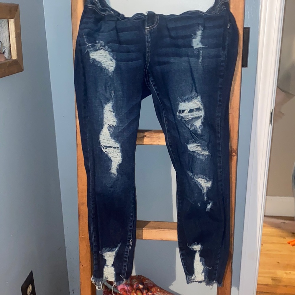 Plus skinny distressed jeans